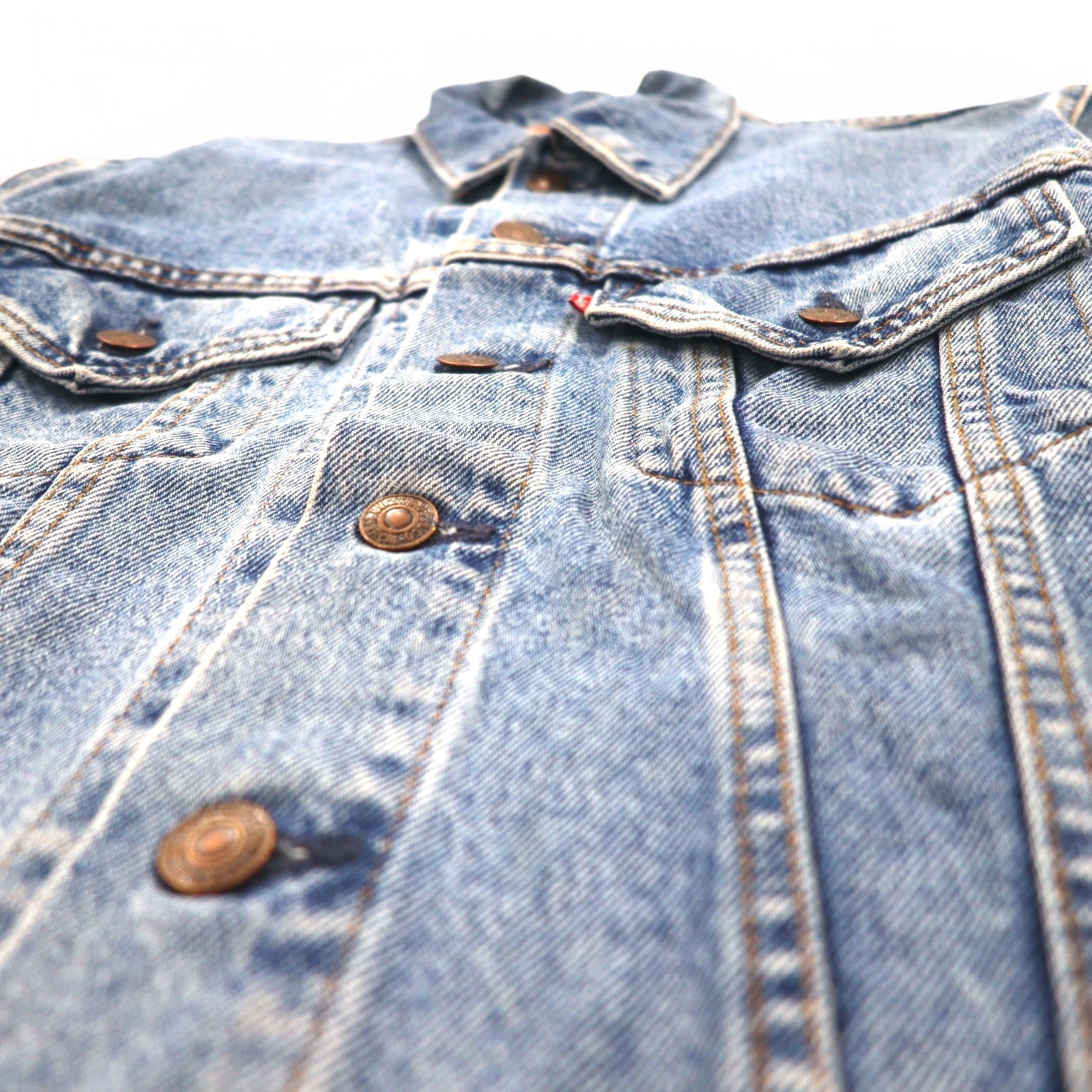 Levi's 90年代 USA製 デニムジャケット 4thタイプ Gジャン S インディゴ ブルー アイスウォッシュ 70505-0217 ボタン裏527