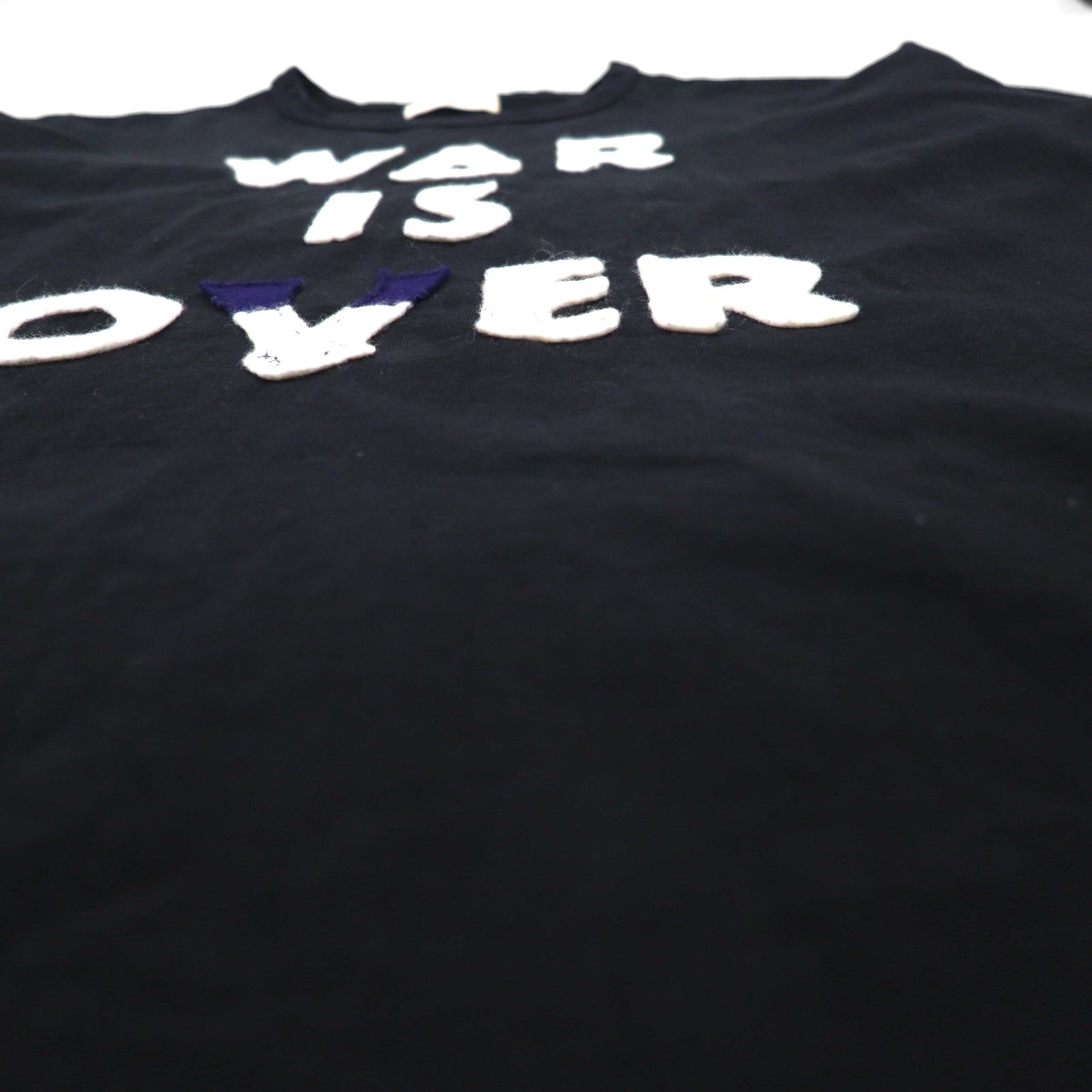 masterkey T-shirt oversize in cotone pesante, taglia unica, colore nero, con toppa in feltro "WAR IS OVER", made in Japan