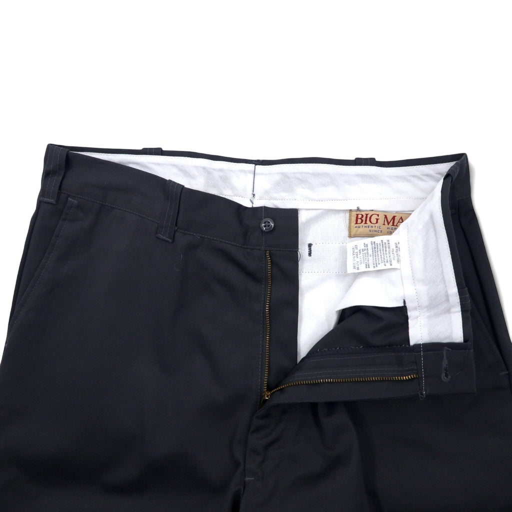 BIG MAC Anni '80 Twill Work Pants Chino 36 Grigio Poliestere Cotone Pieghe Centrali