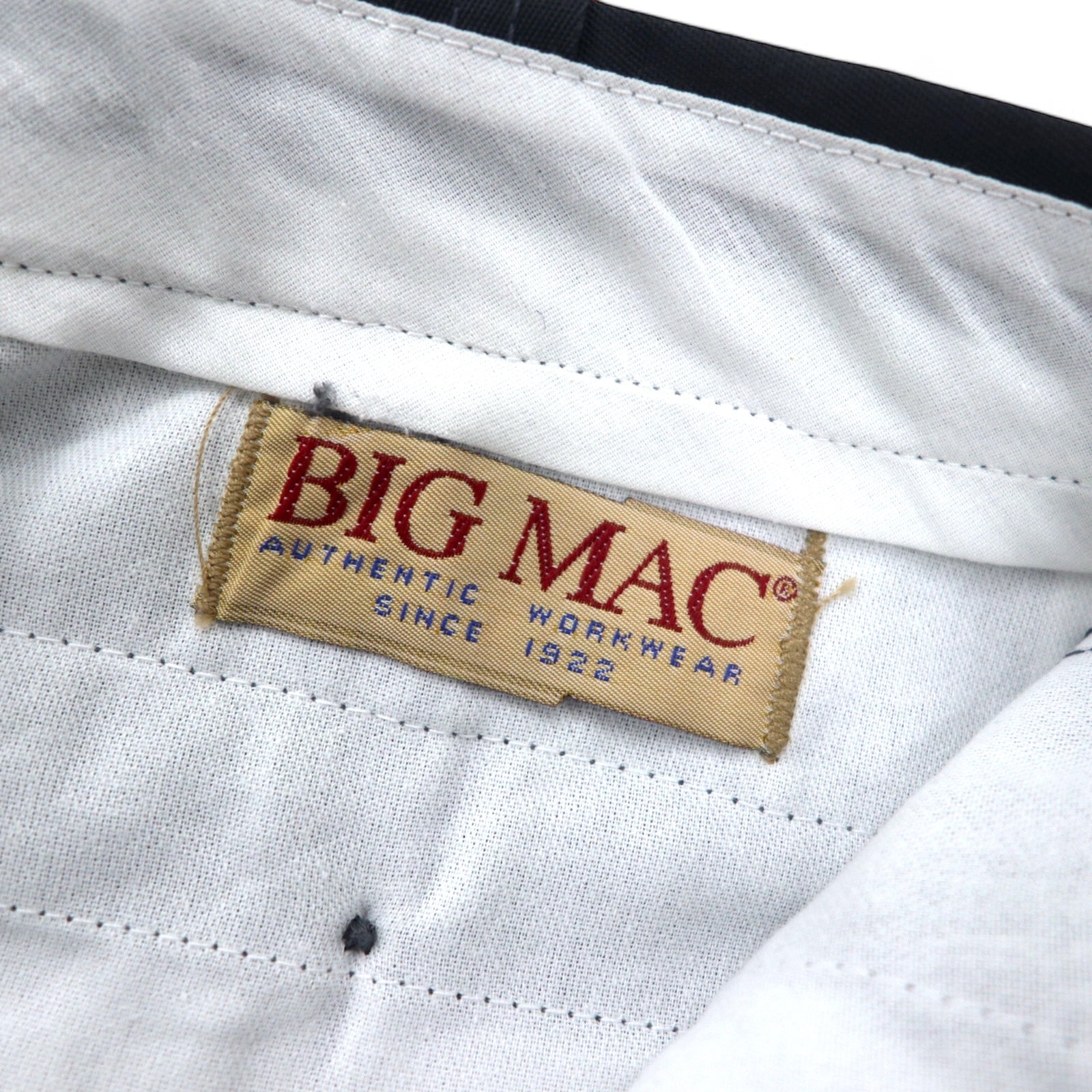 BIG MAC Anni '80 Twill Work Pants Chino 36 Grigio Poliestere Cotone Pieghe Centrali