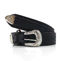 NOCONA USA Cintura Western in Pelle Nera Taglia 40 Fibbia Argentata