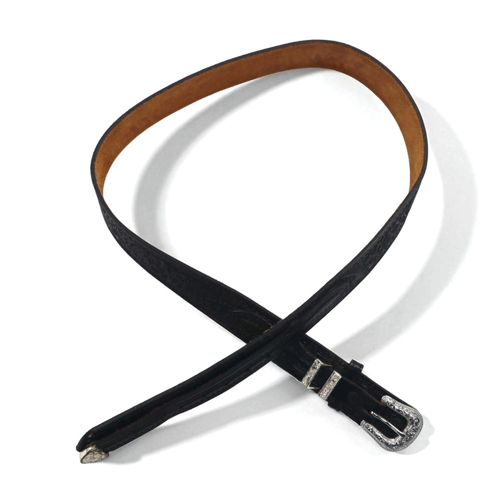 NOCONA USA Cintura Western in Pelle Nera Taglia 40 Fibbia Argentata