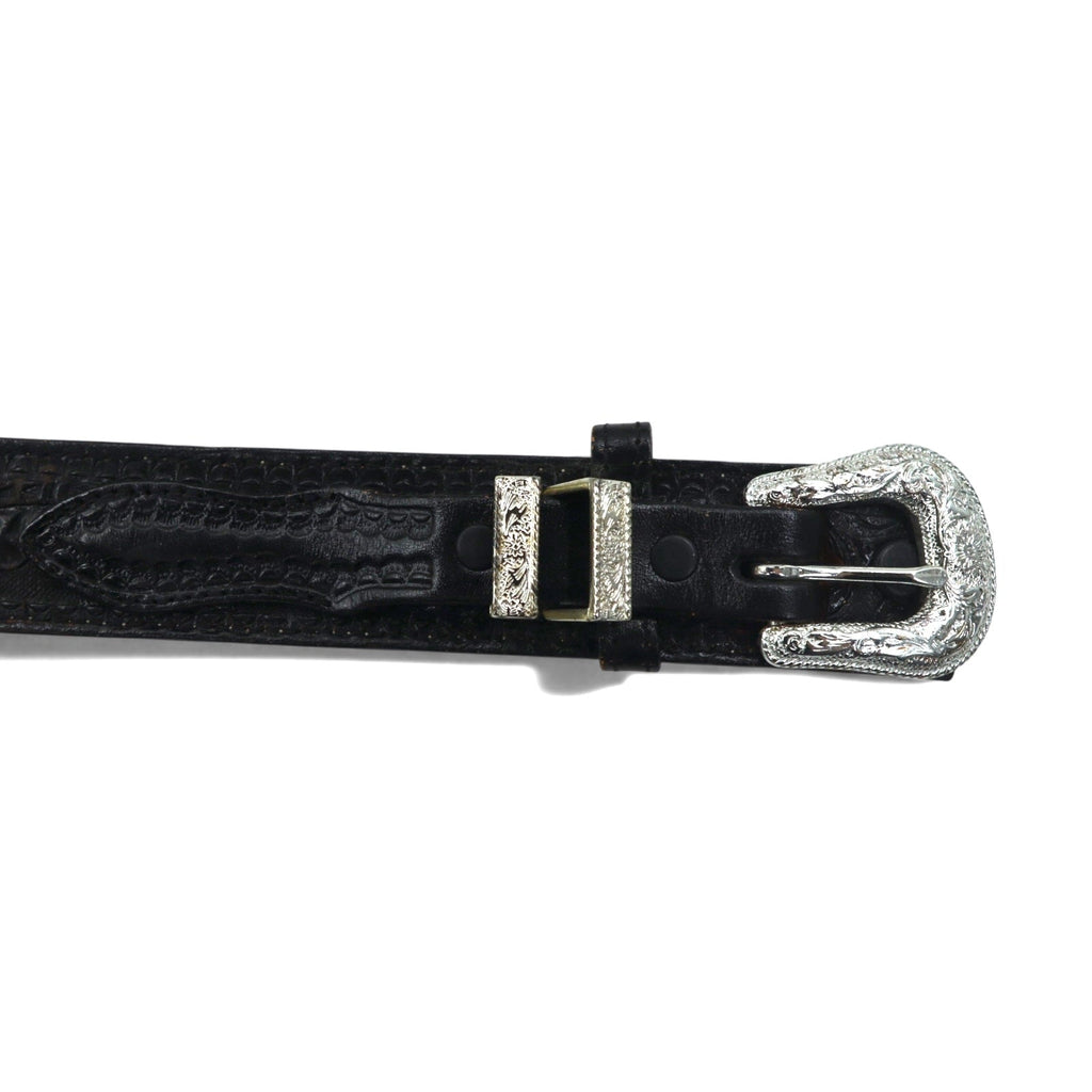 NOCONA USA Cintura Western in Pelle Nera Taglia 40 Fibbia Argentata
