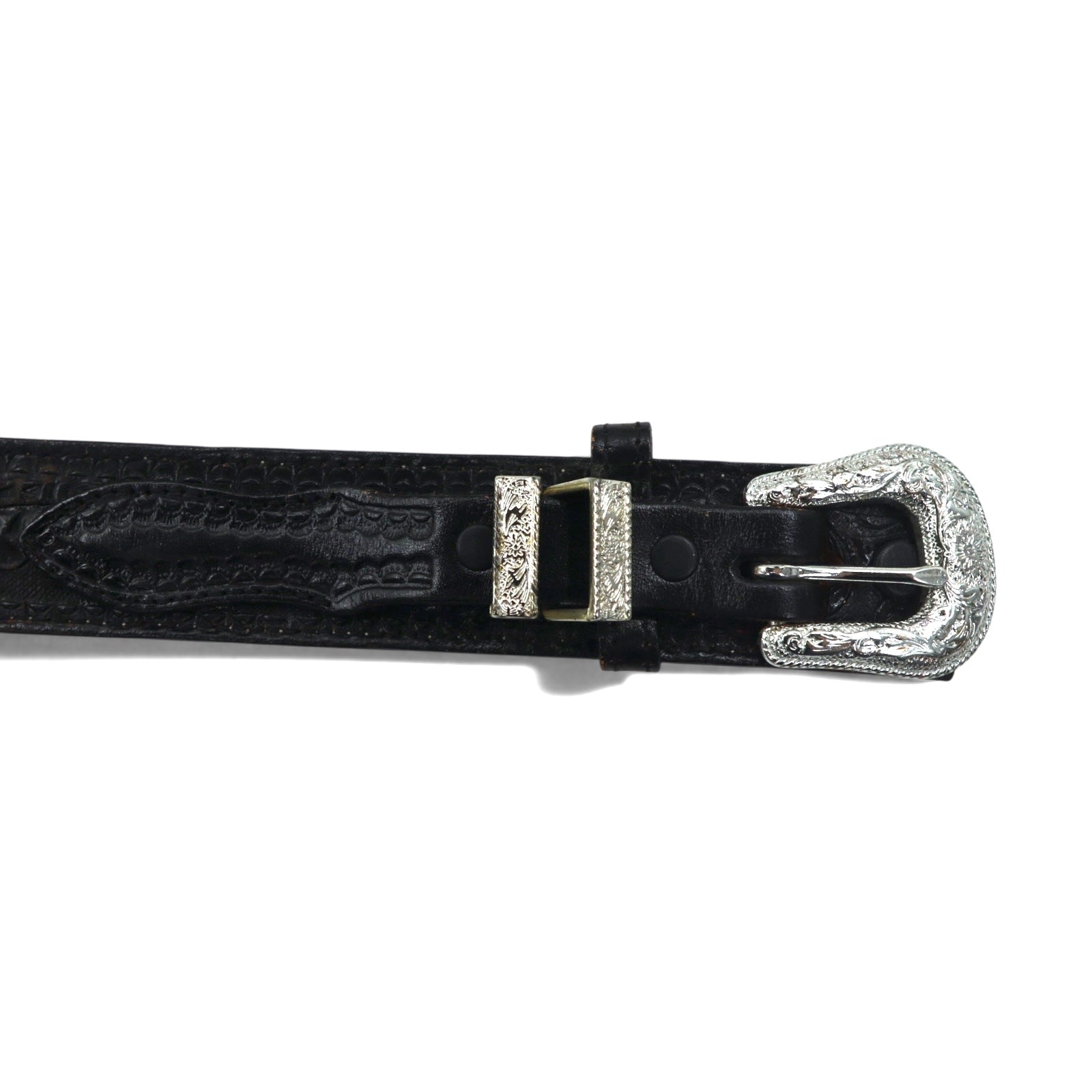NOCONA USA Cintura Western in Pelle Nera Taglia 40 Fibbia Argentata