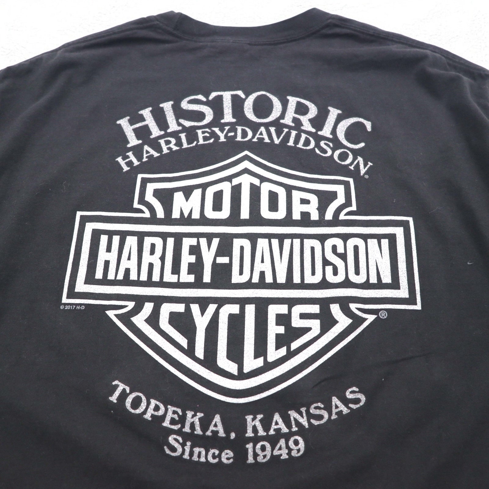 HARLEY DAVIDSON 両面プリント Tシャツ XL ブラック コットン BAD DOG