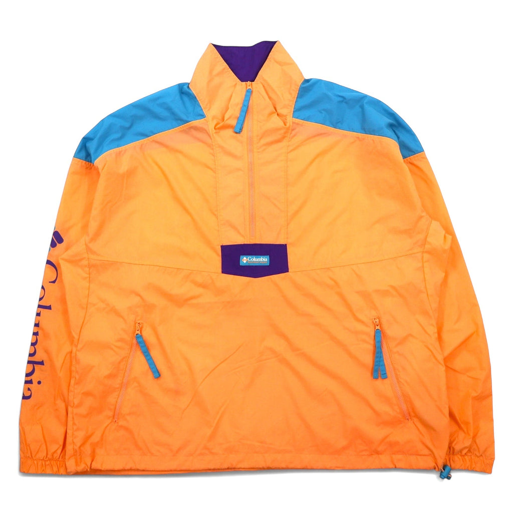 Giacca a vento Columbia Anorak XL arancione nylon impacchettabile logo manica Santa Ana Anorak Jacket KO0086