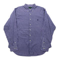 LAUREN RALPH LAUREN anni '90, camicia button-down a quadri vichy, XL, blu, taglia grande, Made in Sri Lanka.