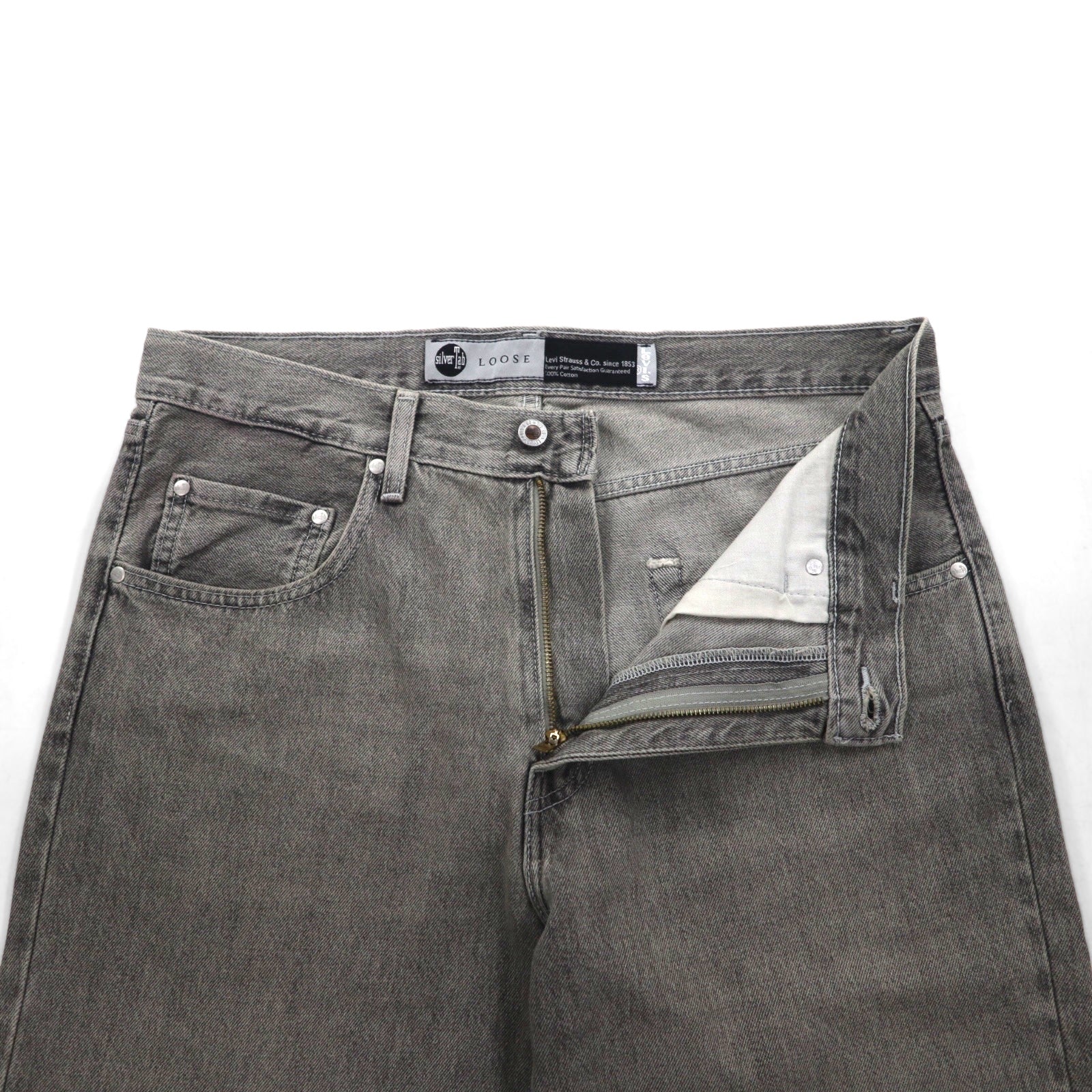 Levi's SilverTab LOOSE jeans larghi L grigi con cerniera A3421-0006