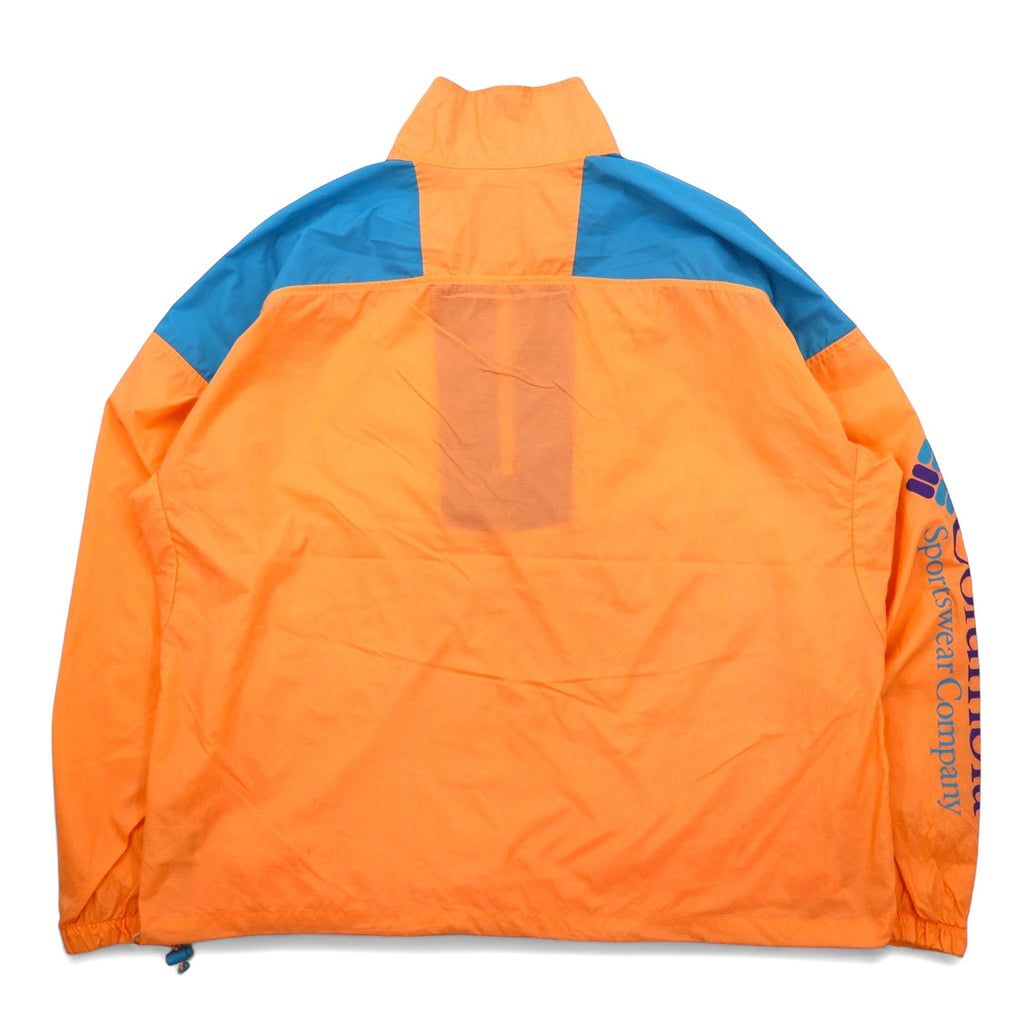 Giacca a vento Columbia Anorak XL arancione nylon impacchettabile logo manica Santa Ana Anorak Jacket KO0086