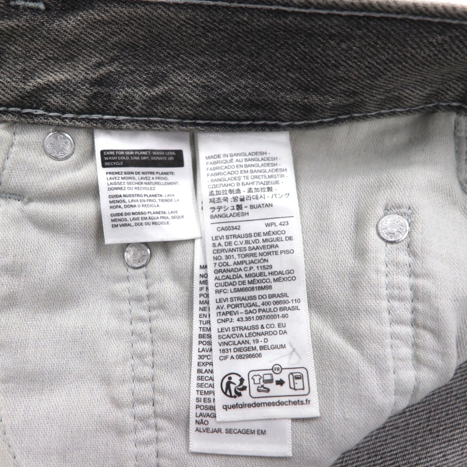 Levi's SilverTab LOOSE jeans larghi L grigi con cerniera A3421-0006