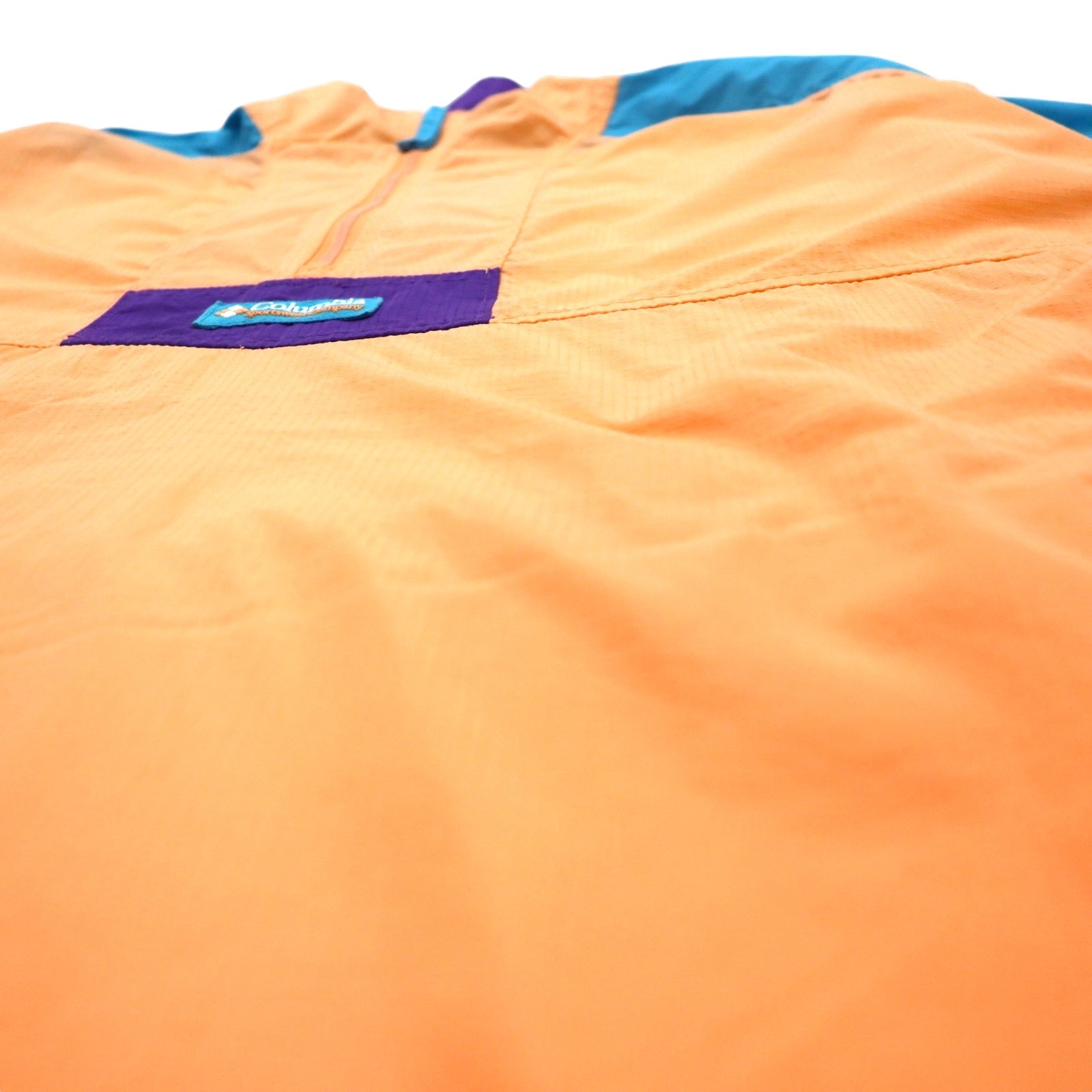 Giacca a vento Columbia Anorak XL arancione nylon impacchettabile logo manica Santa Ana Anorak Jacket KO0086