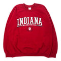 Felpa girocollo GILDAN con stampa college, taglia L, colore rosso, in cotone felpato, INDIANA BASKETBALL