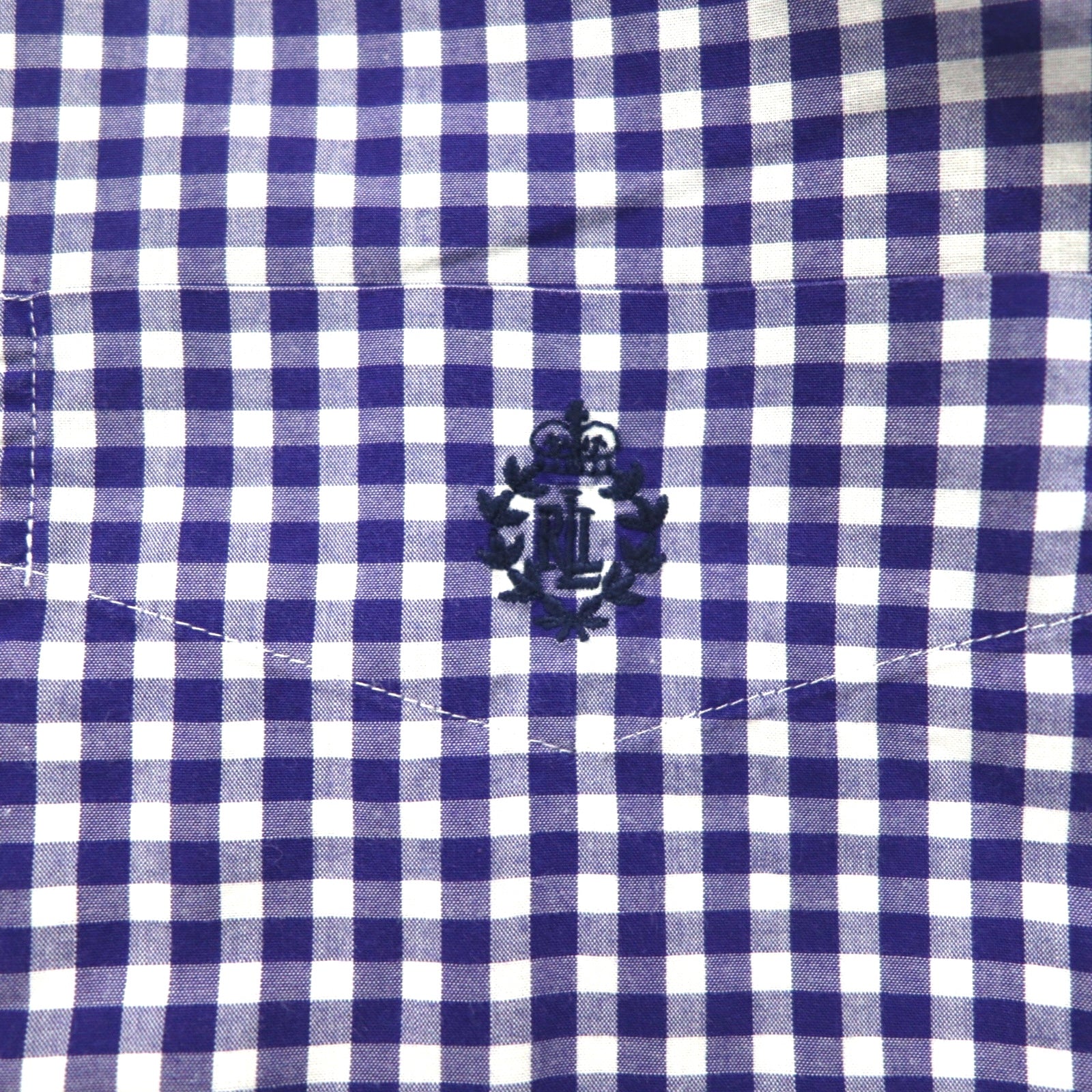 LAUREN RALPH LAUREN anni '90, camicia button-down a quadri vichy, XL, blu, taglia grande, Made in Sri Lanka.