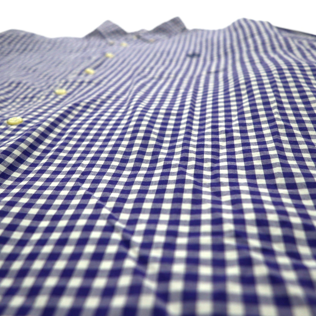 LAUREN RALPH LAUREN anni '90, camicia button-down a quadri vichy, XL, blu, taglia grande, Made in Sri Lanka.