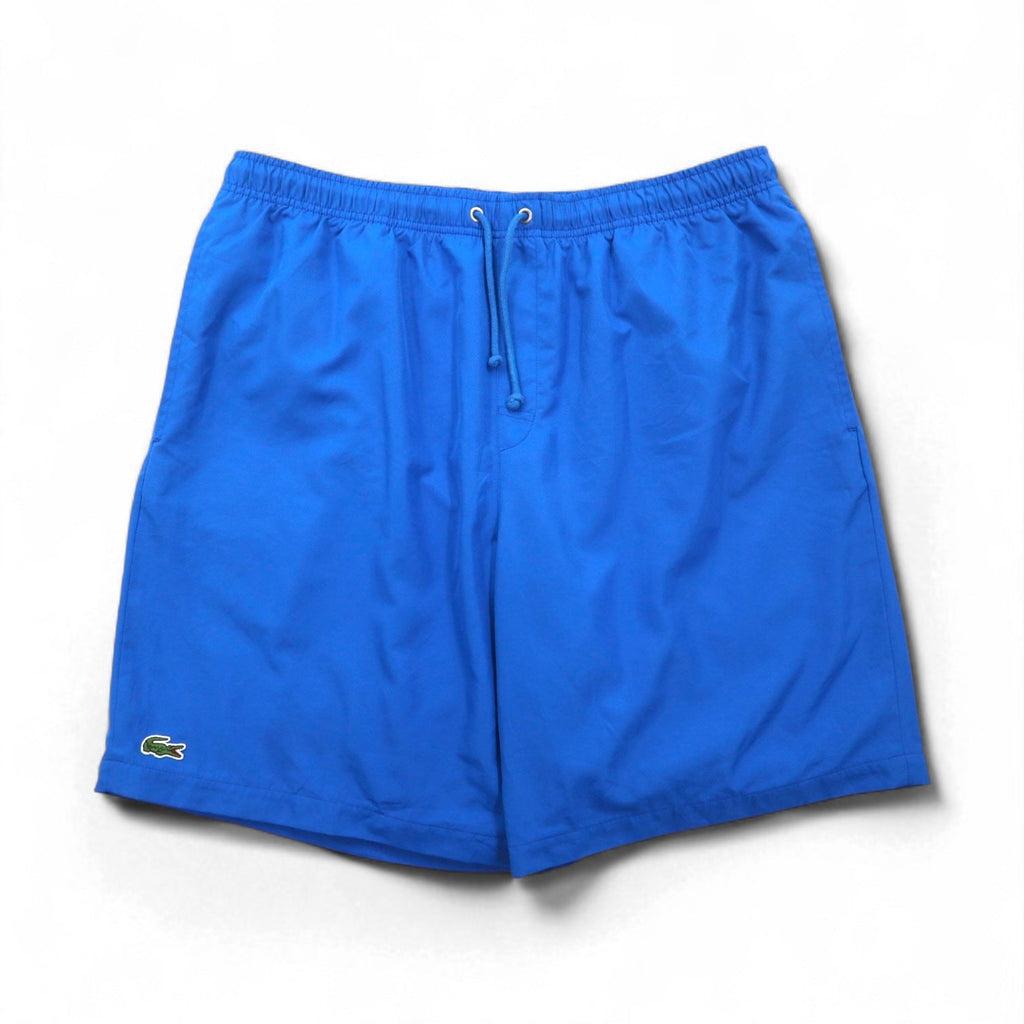 LACOSTE SPORT Pantaloncini corti in taffetà diamantato tinta unita, blu, taglia XL, logo ricamato, sport, tennis GH353T