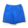 LACOSTE SPORT Pantaloncini corti in taffetà diamantato tinta unita, blu, taglia XL, logo ricamato, sport, tennis GH353T