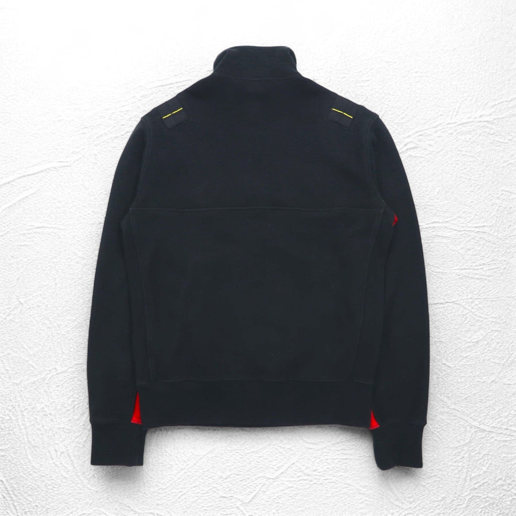 Polo by Ralph Lauren リバースウィーブ ハーフジップスウェット M ブラック 裏地フリース TALONジップ C1 CANOE ワッペン