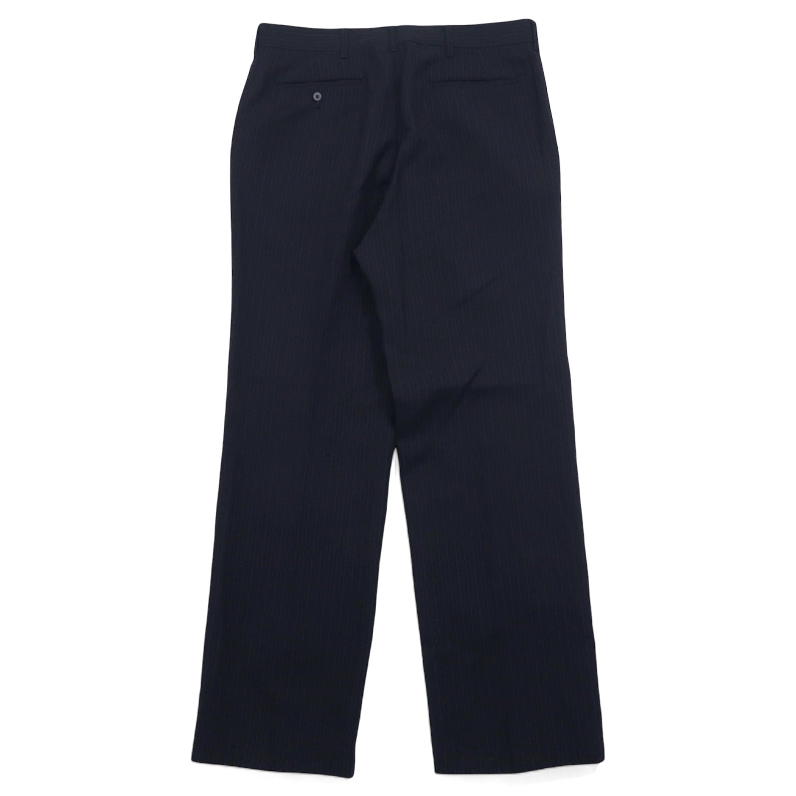 Pantaloni eleganti HAGGAR anni '90, taglia 33, neri a righe, poliestere, realizzati nella Repubblica Dominicana (USA)