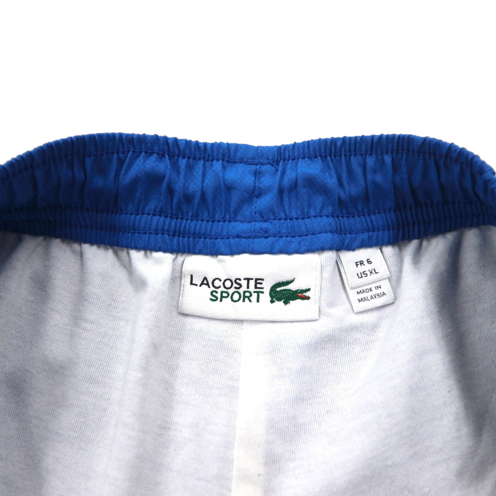 LACOSTE SPORT Pantaloncini corti in taffetà diamantato tinta unita, blu, taglia XL, logo ricamato, sport, tennis GH353T