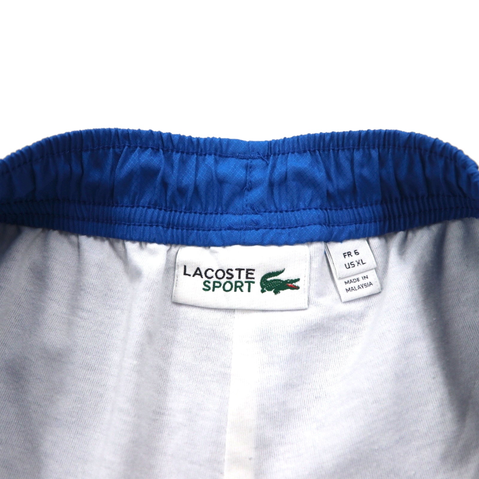 LACOSTE SPORT Pantaloncini corti in taffetà diamantato tinta unita, blu, taglia XL, logo ricamato, sport, tennis GH353T