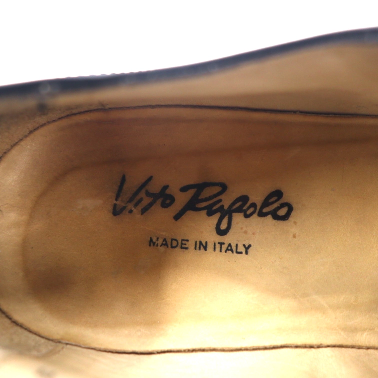 Vito Pagolo Scarpe eleganti semibrogue nere da uomo in pelle con medaglione - 28 cm