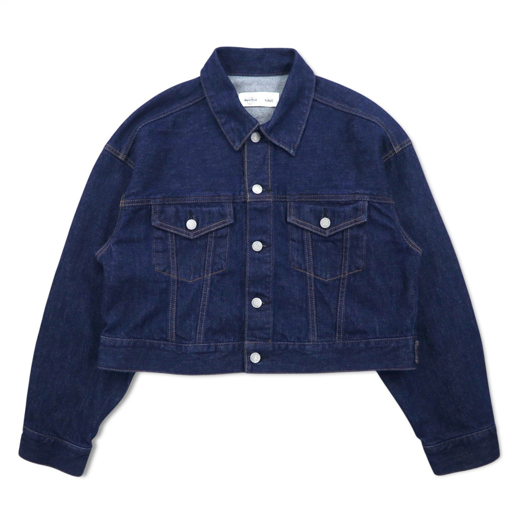 Hard Rock Cafe by NAVE Giacca di jeans crop con logo, taglia S, blu indaco, ricamo logo posteriore, Onward Kashiyama, Nuovo con etichette