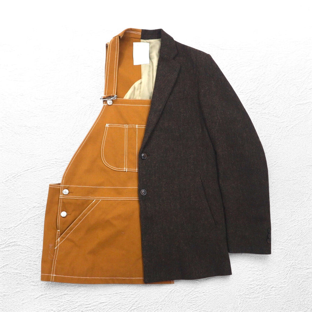 MISTER GENTLEMAN オーバーオール ドッキング ツイードジャケット L キャメル MGP-JK07 日本製