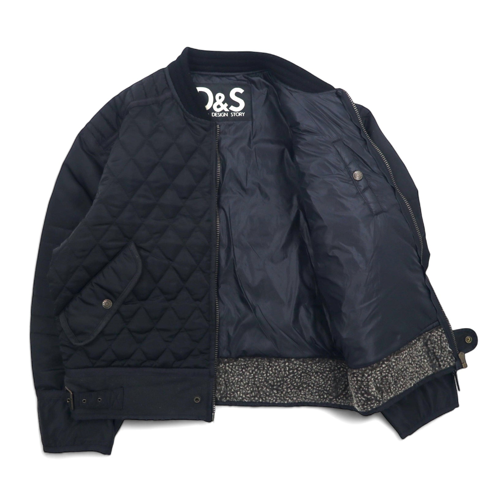 D&S PAZZO DESIGNS STORY Giubbotto trapuntato da aviatore XL, nero, nylon