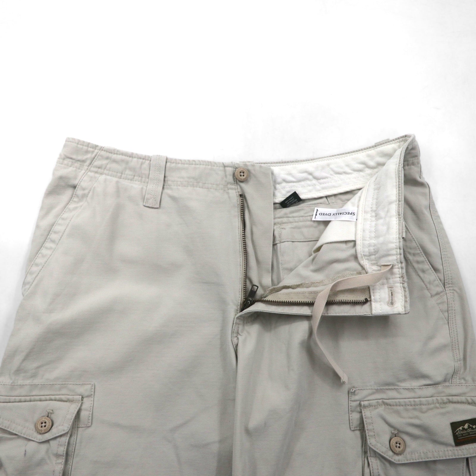 Eddie Bauer Pantaloncini cargo utility pantaloncini a mezza gamba L Beige Cotone