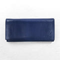 POLO RALPH LAUREN Portafoglio lungo in pelle martellata blu marino