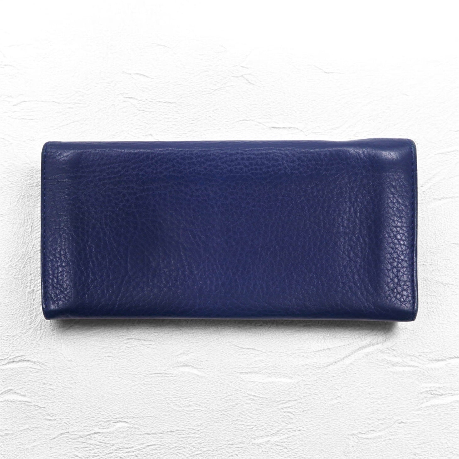 POLO RALPH LAUREN Portafoglio lungo in pelle martellata blu marino