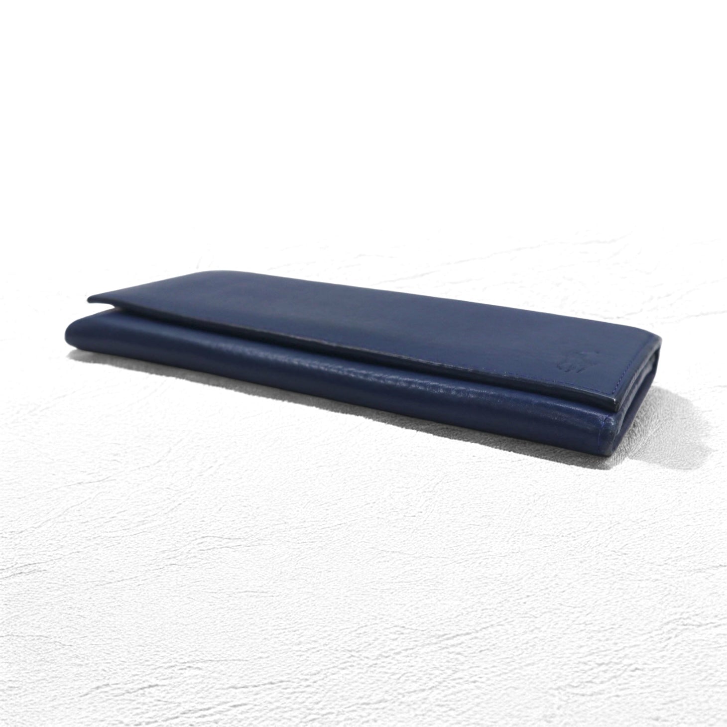 POLO RALPH LAUREN Portafoglio lungo in pelle martellata blu marino