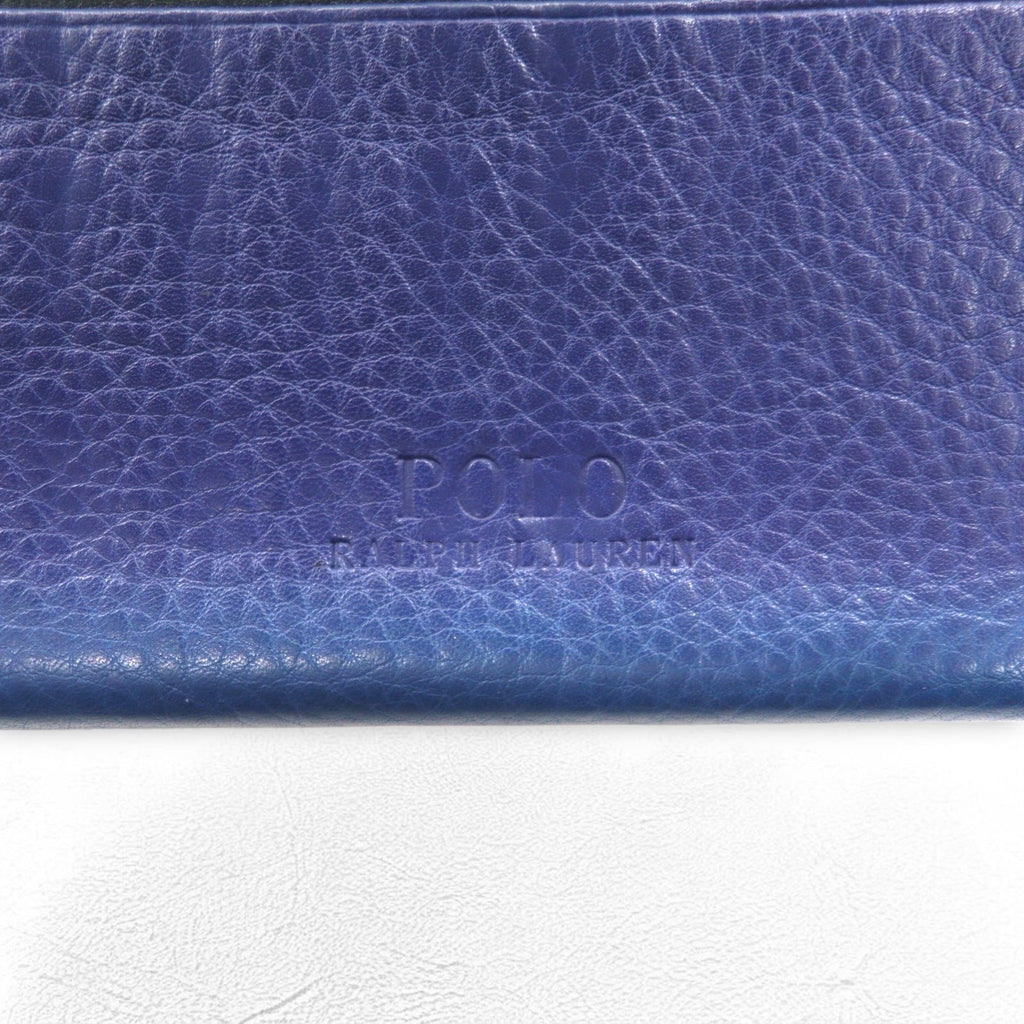 POLO RALPH LAUREN Portafoglio lungo in pelle martellata blu marino