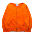 Champion 90年代 スナップカーディガン スウェット ブルゾン L オレンジ サイドポケット 裏起毛