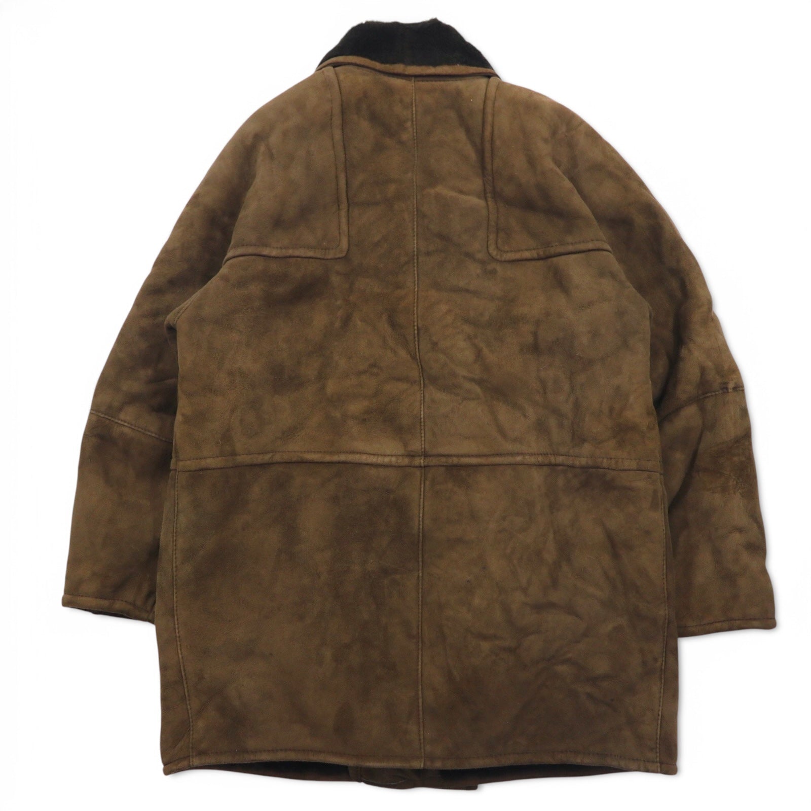 Elisa Sori Made in Italy Shearling Sheepskin Coat Cappotto in montone con collo sciallato XL Marrone Shearling Pelle di pecora