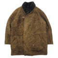 Elisa Sori Made in Italy Shearling Sheepskin Coat ショールカラー ムートンコート XL ブラウン シアリング レザー シープスキン