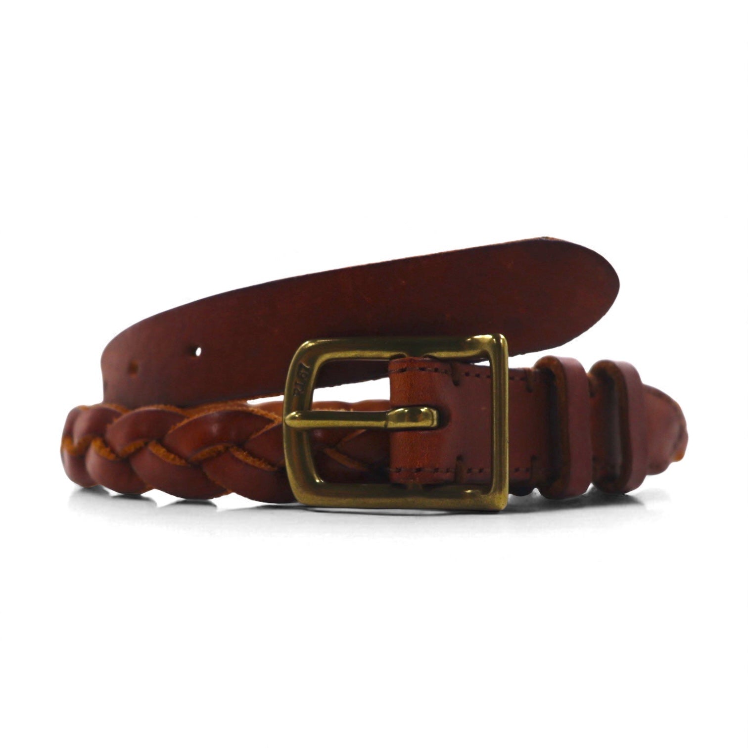 POLO RALPH LAUREN Cintura in pelle intrecciata 36/90 Marrone Pelle bovina Intrecciata Stretta