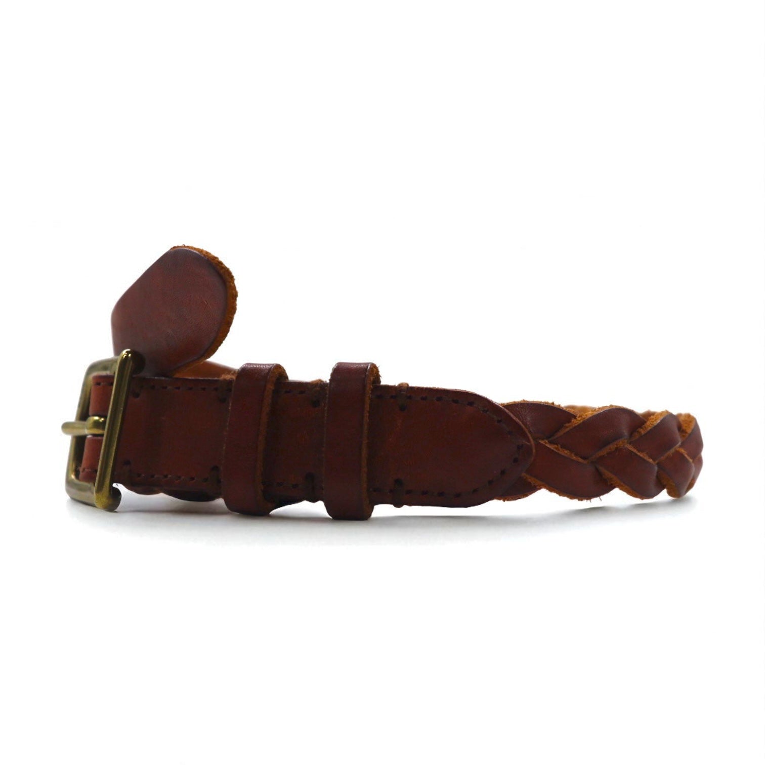 POLO RALPH LAUREN Cintura in pelle intrecciata 36/90 Marrone Pelle bovina Intrecciata Stretta
