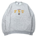 Felpa JERZEES made in USA anni '90, ricamata, college, taglia L, grigia, cotone, interno felpato, FSU Football