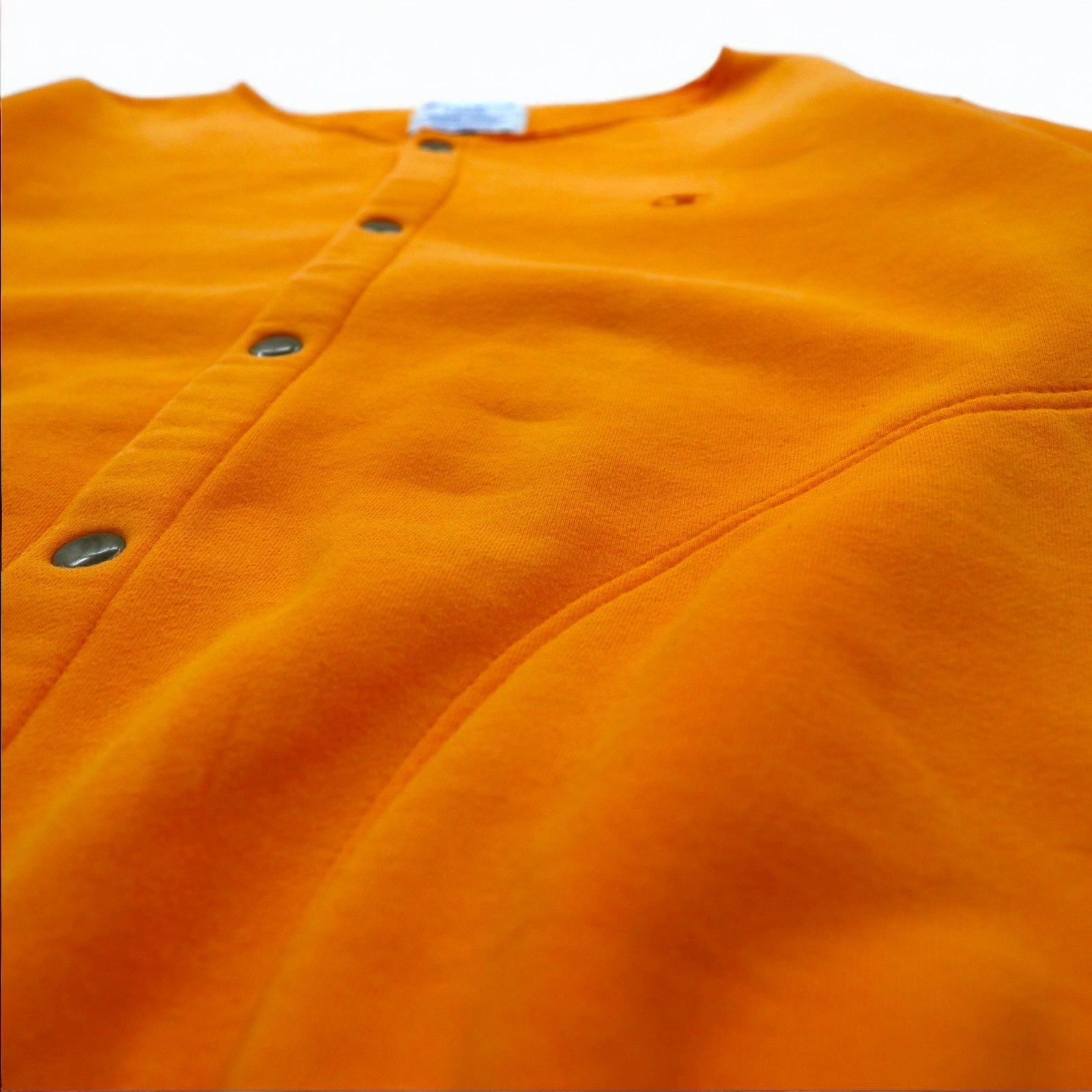Champion anni '90 cardigan a scatto, felpa, bomber, taglia L, arancione, tasche laterali, interno felpato