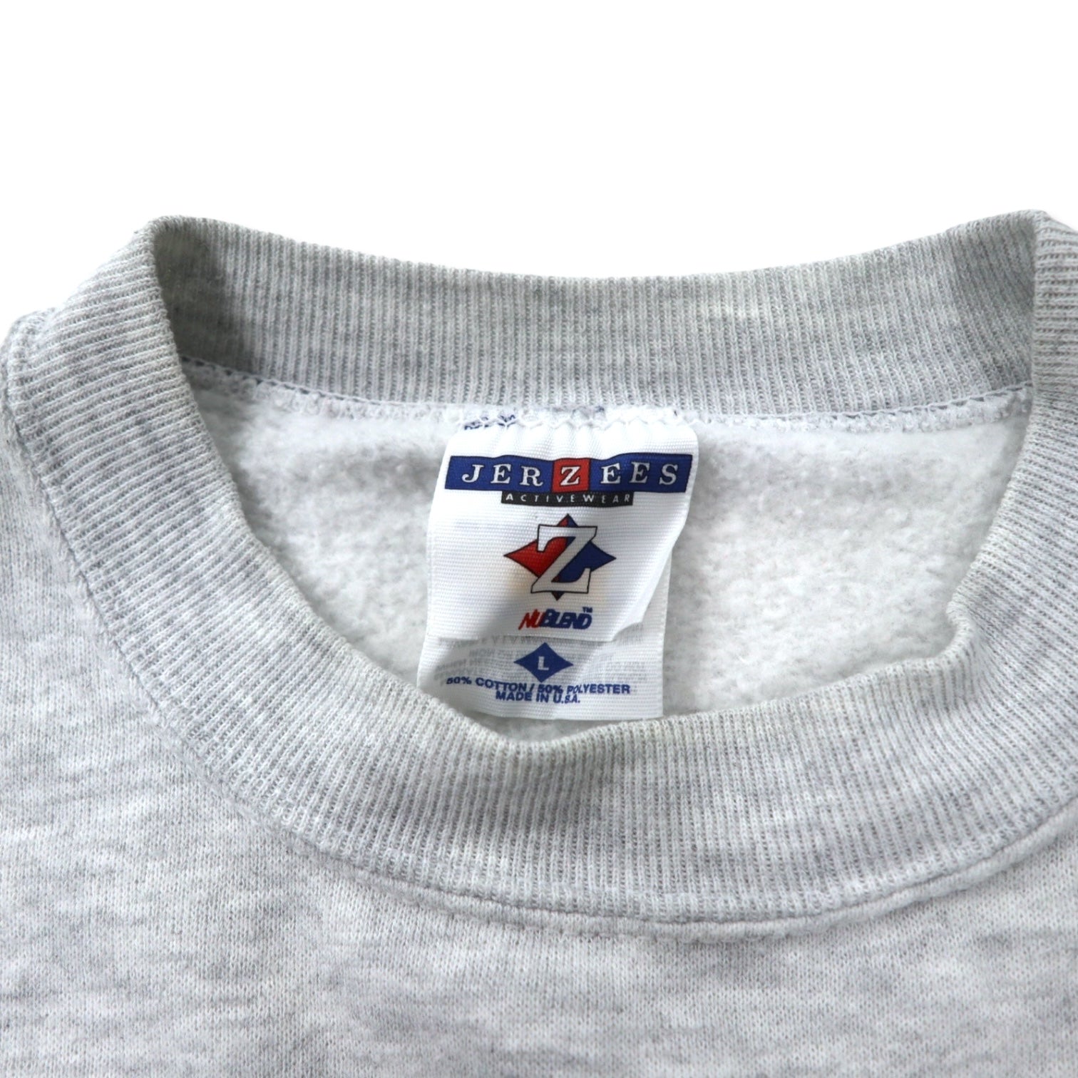Felpa JERZEES made in USA anni '90, ricamata, college, taglia L, grigia, cotone, interno felpato, FSU Football