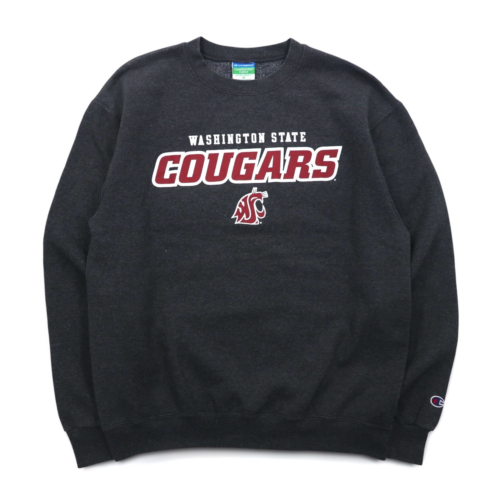 Champion ECO FLEECE Felpa girocollo con stampa college M grigio felpata NCAA WASHINGTON STATE COUGARS Made in Honduras