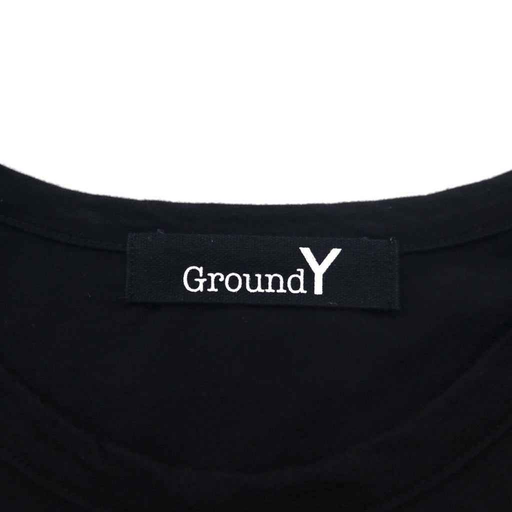 Ground Y ( YOHJI YAMAMOTO ) T-shirt con grafica a quadri Check Logo Graphic Tee L Nero GT-T34-015 Fatto in Giappone