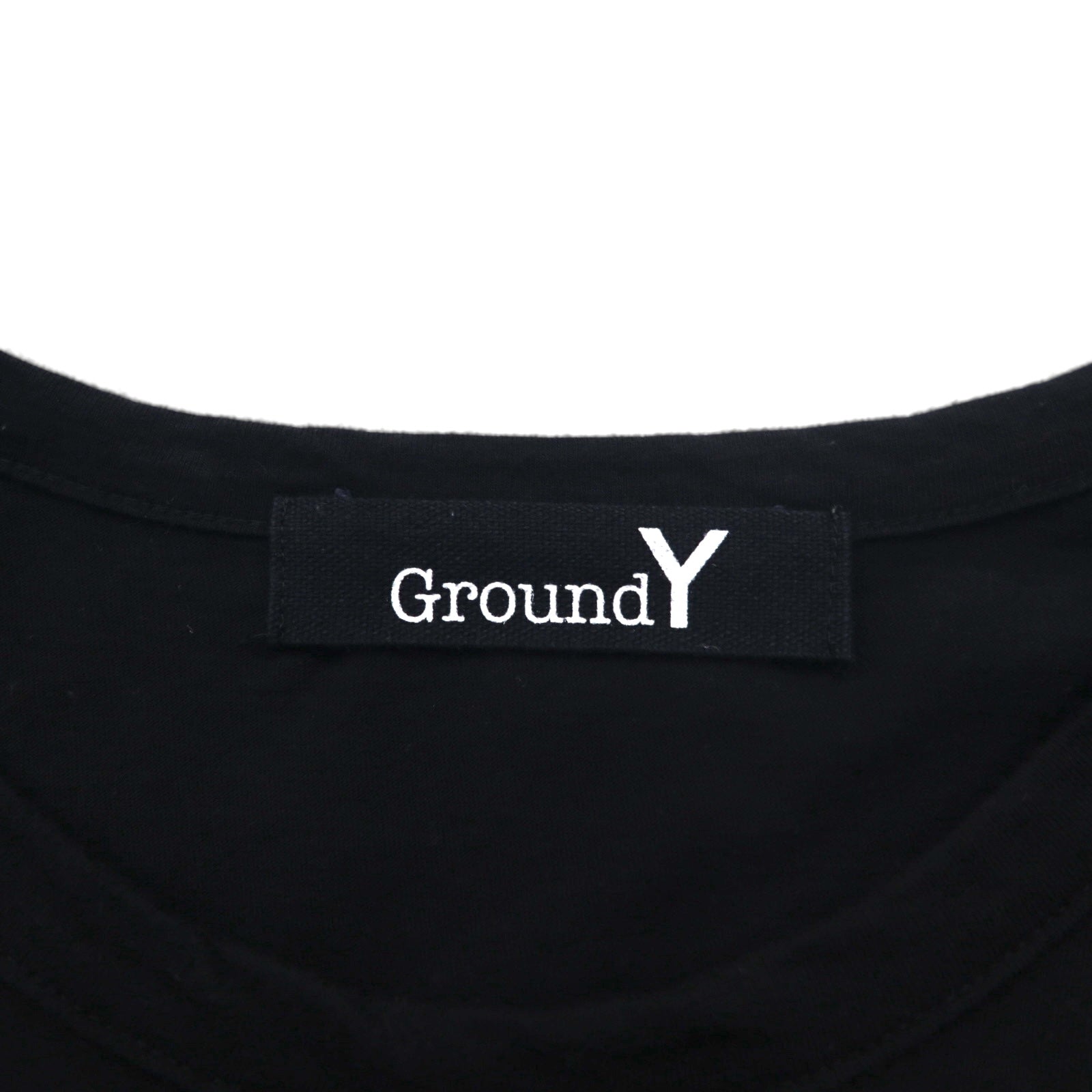 Ground Y ( YOHJI YAMAMOTO ) T-shirt con grafica a quadri Check Logo Graphic Tee L Nero GT-T34-015 Fatto in Giappone
