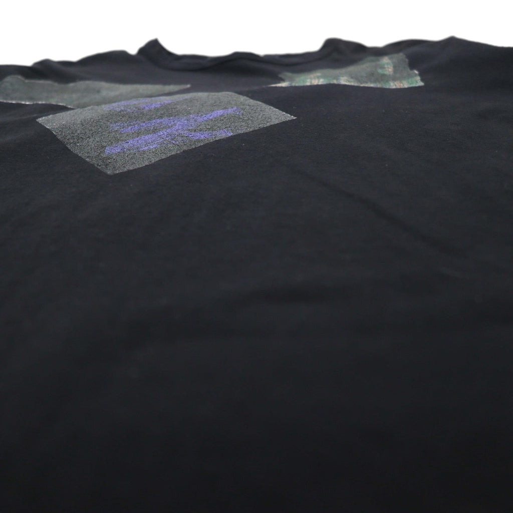 Ground Y ( YOHJI YAMAMOTO ) T-shirt con grafica a quadri Check Logo Graphic Tee L Nero GT-T34-015 Fatto in Giappone