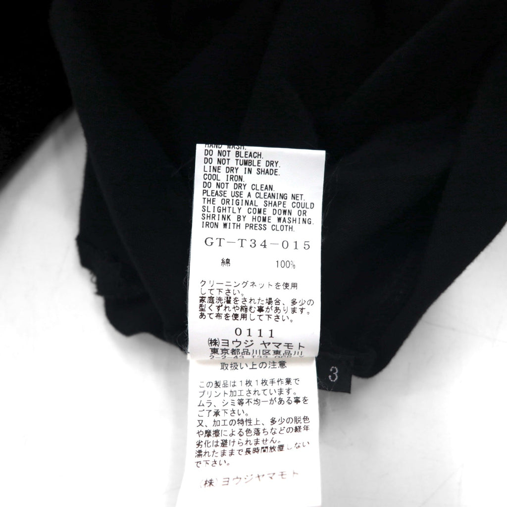Ground Y ( YOHJI YAMAMOTO ) T-shirt con grafica a quadri Check Logo Graphic Tee L Nero GT-T34-015 Fatto in Giappone