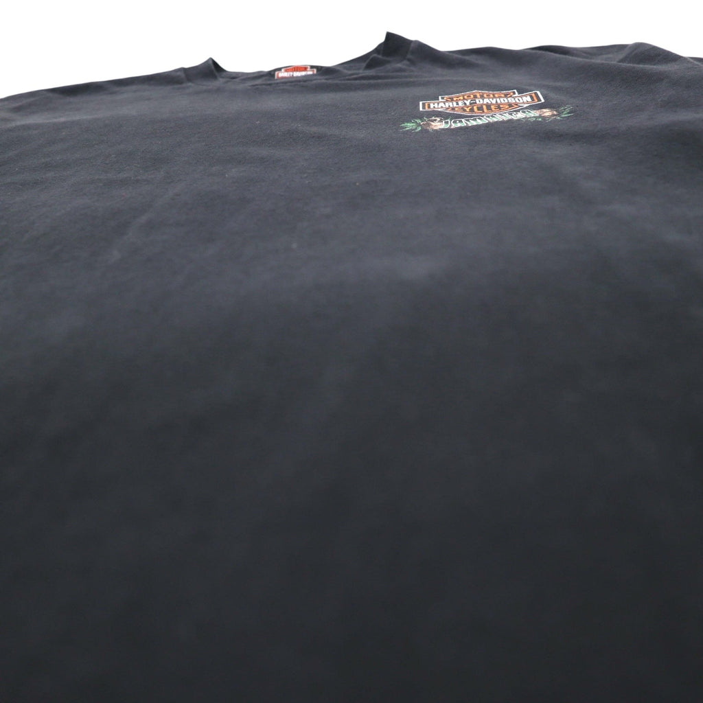 HARLEY DAVIDSON Giamaica JAMAICA Stampa Posteriore T-shirt XL Nera Pin-up