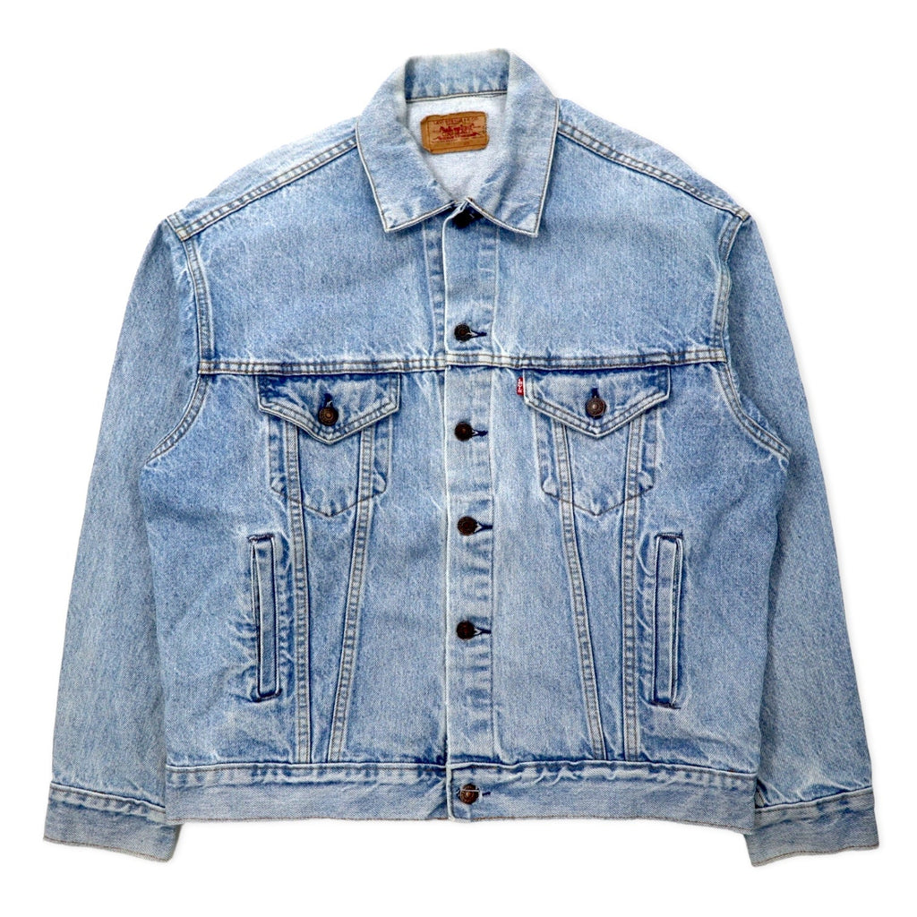 Giacca di jeans Levi's, anni '80, Made in USA, taglia M, colore blu, effetto "acid wash", cotone, small "e", bottone n. 810, modello 70507-0214