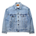 Giacca di jeans Levi's, anni '80, Made in USA, taglia M, colore blu, effetto "acid wash", cotone, small "e", bottone n. 810, modello 70507-0214