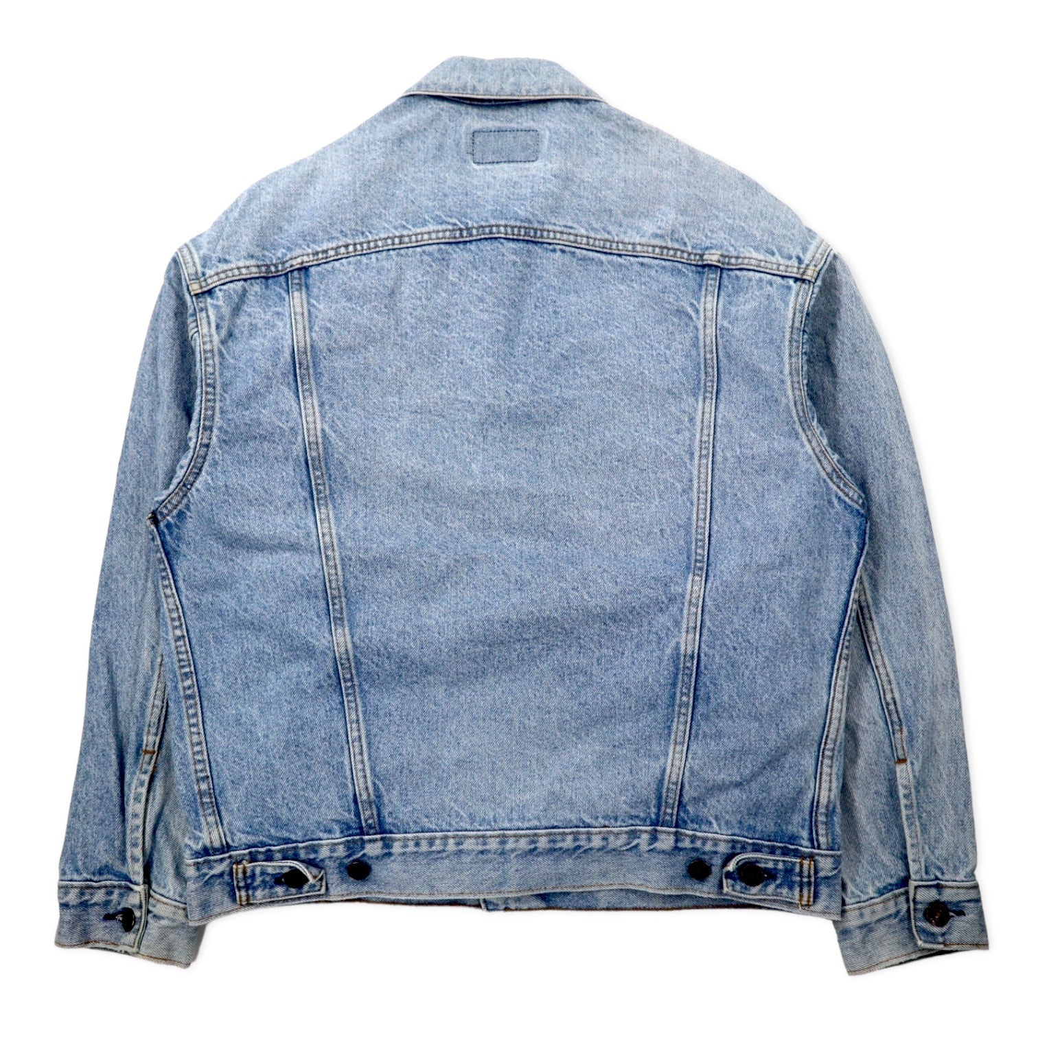 Giacca di jeans Levi's, anni '80, Made in USA, taglia M, colore blu, effetto "acid wash", cotone, small "e", bottone n. 810, modello 70507-0214